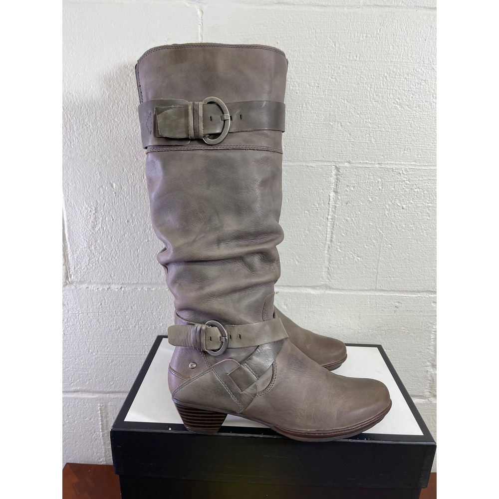 Pikolinos Brujas Tall Boots Brown Leather Side Zip Buckle Women's 38 EU/7.5 US